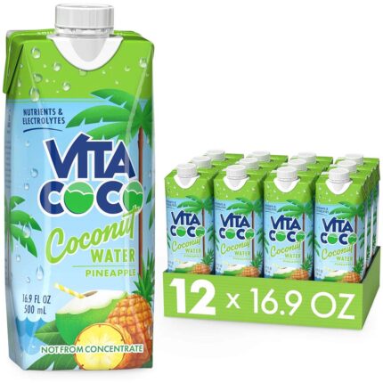 Vita Coco Coconut Water Naturally Hydrating Electrolyte 16.9 Fl Oz (Pack of 12), 202.8 Fl Oz