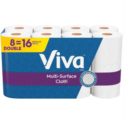 Viva Multi-Surface Cloth Paper Towels, Choose-A-Sheet - 8 Double Rolls = 16 Regular Rolls (110 Sheets Per Roll)